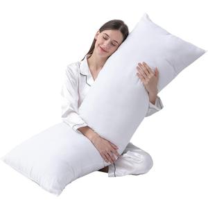 DOWNCOOL Large Body Pillow Insert- Breathable Full Body Pillow for Side Sleeper - Soft Long Bed Pillow for Adults - 20 x 54 inch (White)