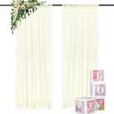 DUOBAO Ivory Chiffon Backdrop Curtain for Parties Sheer Curtains 96 Inch Length 2 Panels Set for Bedroom Wedding Backdrops Drape Cream Beach Drapes for Baby Shower Birthday Graduation(29''x96'') (29"W x 96"L (Pack of 2), Ivory)