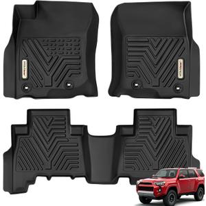 YITAMOTOR Floor Mats Compatible with Toyota 4Runner 2013-2024 & 2014-2023 Lexus GX460, Custom Fit Floor Liners 1st & 2nd Row All Weather Rubber Automotive Mats, Black