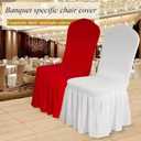 50pcs Pleated Skirt Spandex White Chair Cover Hotel Banquet Party Events Wedding Decoration Seat Protector Slip Covers
