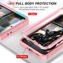 LeYi Compatible for Samsung Galaxy A36-5G Phone Case: Samsung A36 5G Case with Screen Protector X 2, Slide Camera Cover with Magnetic Stand, Heavy Duty Shockproof para A36 Case for Women Girl, Pink