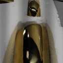 MyGift 4 Pcs Gold Bathroom Accessories Set with Toothbrush Holder, Soap Dispenser, Tumbler and Soap Dish, Bathroom Organizer Accessory for Modern Home Decor, Complete Ceramic