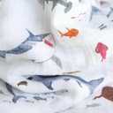 Little Unicorn Muslin Swaddle Blanket for Newborns & Infants | Soft & Breathable Fabric | Set of 3 Baby Blankets for Swaddling, Nursing, Shower Gifts (Shark)