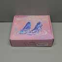 Princess Dress Up Shoes Set, Girls Role Play Dress Up Toys, Toddler Pretend Play Crown Kit Gift Set for Little Girls Aged 3-6 Years Old (Pink)