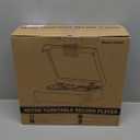 Vinyl Record Player Bluetooth Turntable with Built in Stereo Speakers Belt Drive 3 Speeds Vintage Turntables for Vinyl Records Support RCA Output, Aux in, Auto Stop, Light Walnut