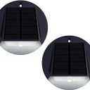 Solar Motion Wall Lights 33LED Solar Motion Sensor with 3 Lighting Modes, IP65 Waterproof Solar Security Lights, Solar Fence Lights, Solar Powered Outdoor Lights for House (White Led 2Pack)