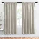 NICETOWN Blackout Curtains for Living Curtains, Room Darkening Window Curtain Panels, Easy-Care Solid Thermal Insulated Draperies/Drapes for Daughter Room (Natural, 2 Panels, 52 by 72)