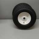 (2-Pack) 16x6.50-8 Pneumatic Tires on Rim - Universal Fit Lawn Mower and Yard Tractor Wheels - With Chevron Turf Treads - 3" Centered Hub and 3/4" Bushings - 396 lbs Max Weight Capacity