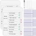 2Pcs Chore Chart for Kids to Do List Checklist Board Detachable Message Slider Schedule Planning Boards with 30Pcs Blank Checklist 4Pcs Cardstock for Habit Tracker or Daily and Weekly Planner (White)