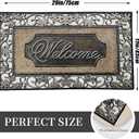 Welcome Door Mat, Washable Front Door Mat Outside Entrance with Non-Slip Rubber Backing 17x29''