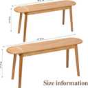Entryway Bench, Solid Wood Dining Bench, Midcentury End of Bed Bench w/Rounded Corner, Outdoor Bench w/Robust Construction, Bedroom Bench, 10.24" W x 17.72" H（Natural 47.2inches）