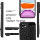 MOWIME Compatible with iPhone 11 Case with Strap Wrist, Cheetah Print Shockproof Soft TPU Protective Cover for Women Girls, Slim Anti Scratch Case for iPhone 11 6.1 Inch, Black