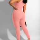 chicyes Women's Bodycon Jumpsuits Sleeveless Ribbed Zipper Sexy One Piece Pants Rompers Summer Outfits Pink (Pink, S)