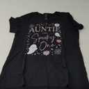 Auntie of the Spooky One Girl First Birthday Pink Halloween T-Shirt (Small, Black)