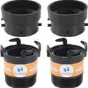 TonGass (2 x Combo Pack, Black) RV Sewer Pipe Adapter, 3" Rotating Rigid Bayonet Adapter with Male Thread & Hooks, Termination Fitting with 3" Bayonet & Hub, RV Sewer Hose Connector for Waste Disposal