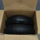 GICOOL 4.10/3.50-4" Flat Free Tire and Wheel, 10" Heavy Duty Solid Tire, 5/8" Axle Bore Hole, 2.2" Offset Hub, for Hand Truck Garden Cart Wagon Trolley Dolly, 2 Pack