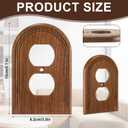 DoubleFill 4 Pcs Walnut Wood Light Switch Cover Brown Outlet Covers Wall Plate Decorative Boho Plug Plate Vintage Rustic Contemporary Interior Room Home Decor (13 * 8.2cm,Arch Double Hole)