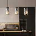 Black Pendant Lighting Modern Pendant Light, Mini Crystal Chandeliers,Adjustable Pendant Light Fixture for Kitchen Island Dinning Room Bedroom (3 Pack)