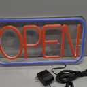 16.5" X 9" Led Neon Open Signs for Business - 12V/2A Ultra Bright Led Neon Sign with ON/OFF Switch - Plug In Electric Light Up Sign for Bar, Salon, Coffee Stores, Club, Hotel (Horizontal)
