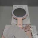 LitBear Travel Makeup Mirror with Lights, Rechargeable Double-Sided 10X/1X Magnifying Mirror, Portable Lighted Beauty Mirror, 3 Color Lighting, Dimmable Touch Screen, Tabletop Handhold Hanging (Pink)