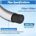 Garden Leader Hose 5ft x 5/8" ID, Short Garden Hose, EPDM Rubber Core with 304 Stainless Steel Braided Layer Water Hose, 3/4 GHT Dual Female Fittings, Heavy Duty, No Kink, Flexible,1500 Burst PSI