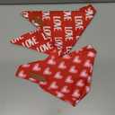 Realeaf Valentine's Day Dog Bandanas 2 Pack, Triangle Reversible Love Pet Scarf for Boy and Girl, Premium Durable Fabric, Holiday Mothers Day Bandana for Small and Medium Dogs (Small) (Red)