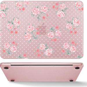 May Chen for MacBook Neo Case 13 inch 2026 | 100% Match Official Color | Pattern Printing, Anti-Crack & Scratch & Fingerprint | Protective Hard Shell Cases Laptop Model A3404 - Polka dot Floral