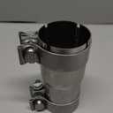 2.25 to 2.5 Inch Exhaust Adapter with Clamp, Stainless Steel Reducer Connector, 2.25" ID to 2.5" ID for OD 2.25"-2.5" Pipes, No Welding for Car, Truck, Motorcycle