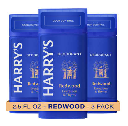 Harry's Aluminum Free Deodorant for Men  Odor Control, Redwood Scent, 2.5 Oz, 3Pack, Men Deodorant Aluminum Free