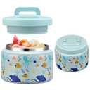 JXXM 8 Oz Thermo Food Jar for Hot & Cold Food for Kids, Insulated Lunch Containers Hot Food Jar, Leak-Proof Vacuum Stainless Steel Wide Mouth Lunch Soup Thermo for School (Blue-Octopus)