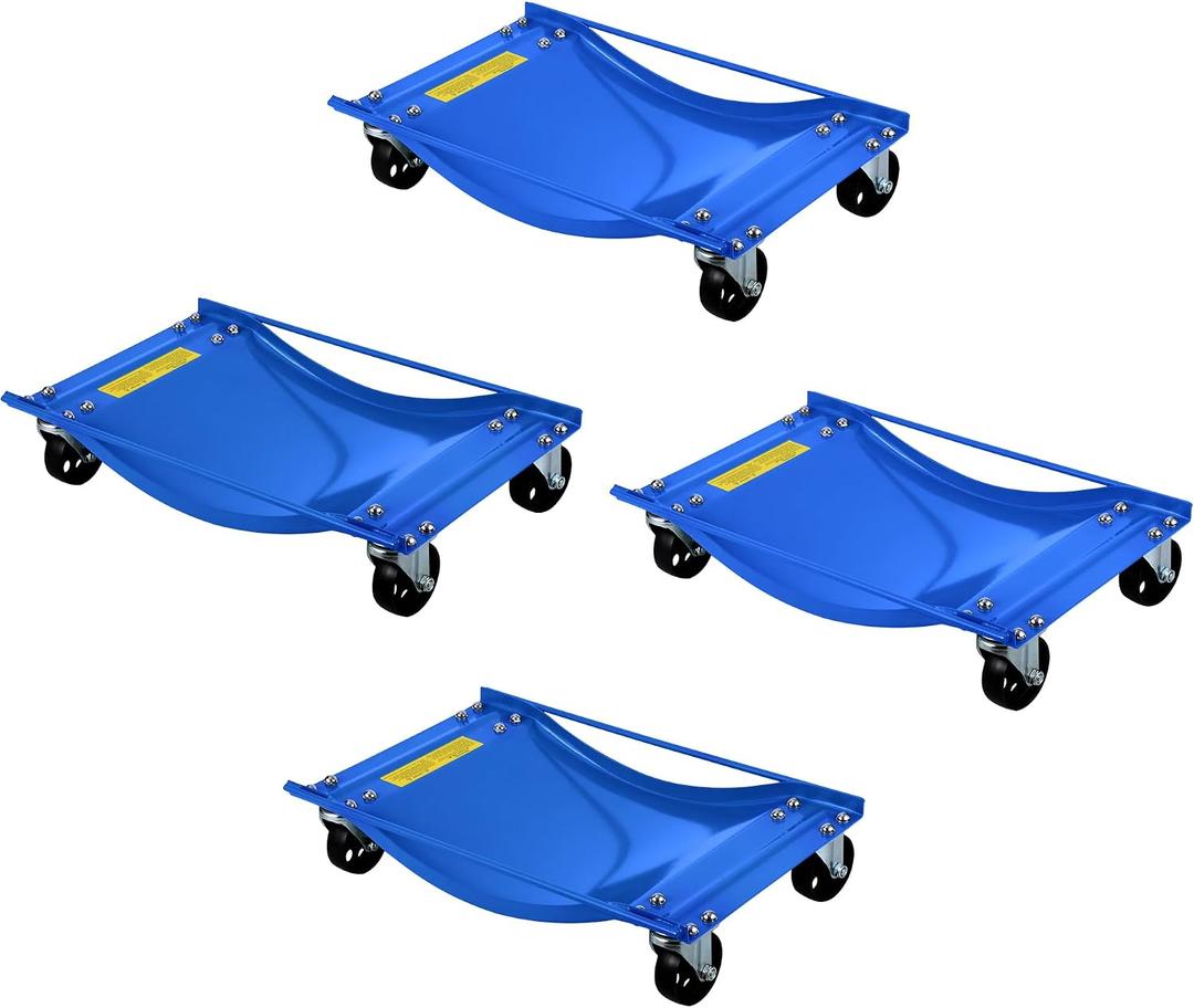 Car Wheel Dolly Set of 4, Vehicle Rollers Dolly for Moving Car with Heavy Duty 3.5 Inch Steel Wheels, 24x15 inches, Capacity 10000LBS