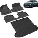 All Weather Car Floor Mats & Cargo Liner Set Fit for Hyundai Ioniq 5 Movable Console 2022-2024 (Limited Models) Floor Liners Trunk Liner Ioniq 5 Limited Cargo Mat Accessories Black