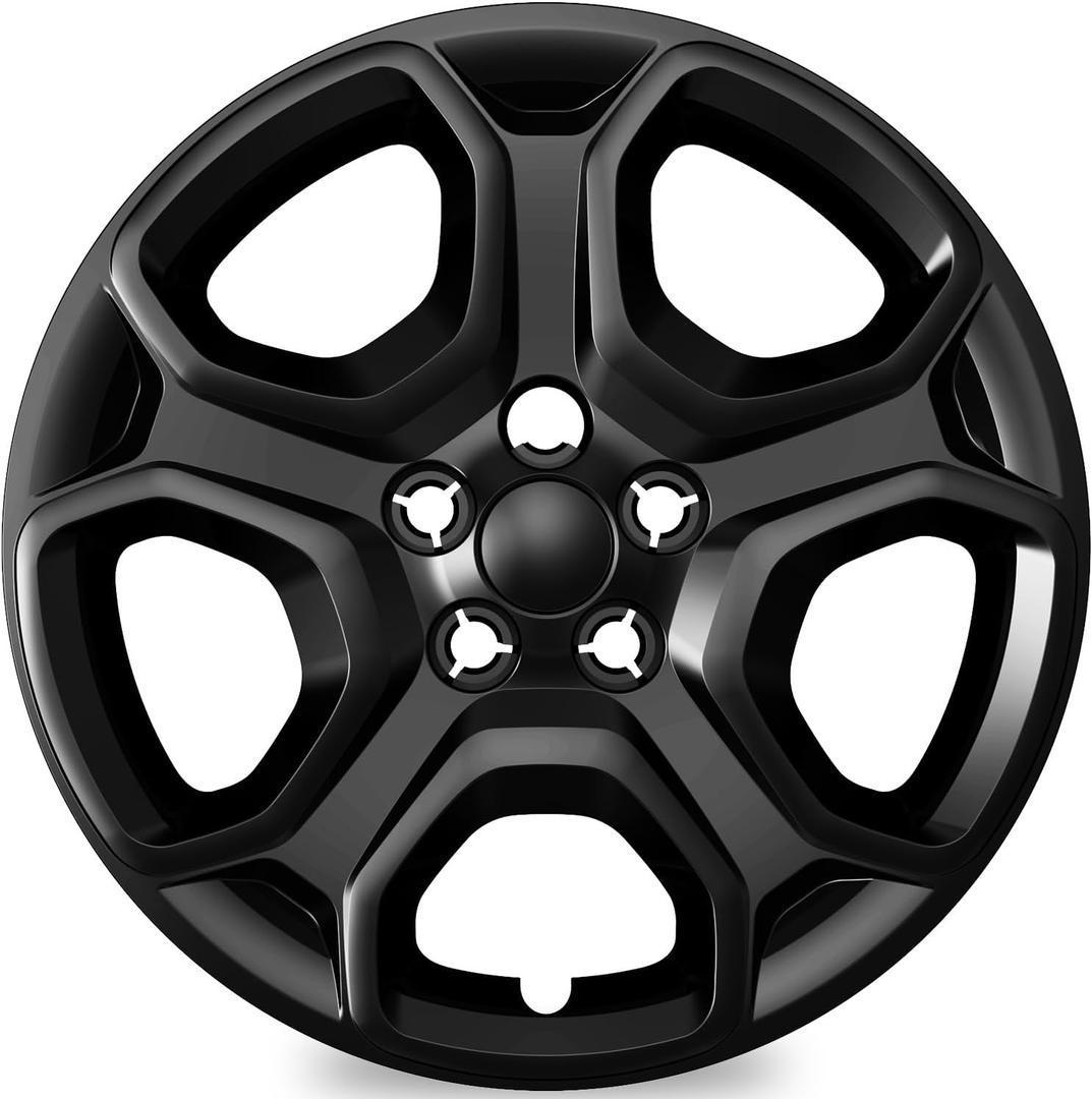 TangMiGe 4-Pack 17 inch Hubcaps Compatible with Ford Escape 2013-2025, Fits 17" Steel Wheel Only, Replaces OEM #GJ5Z-1130-A, (Bright Black Color Wheel Cover)