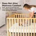 2-Pack Waterproof Crib Mattress Protector Cover Fitted - Quiet Baby Crib Mattress Pad Sheets, 52" x 28" Soft Quilted Cotton Baby Sheet, Machine Washable, Easy Fit, Durable (Soft White/Mavy)