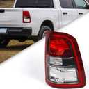 FIONE Halogen Tail Lights Assembly Compatible with Dodge Ram 1500 2019-2023 Big Horn/Tradesman with Bulbs Right Passenger Side Rear Light Black Bezel with Red Lens 68261576AE CH2801228