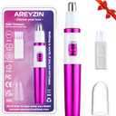 AREYZIN Nose Hiar Trimmer for Women,Ladies Painless Nose Trimmer Women,Eyebrow Facial Ear Hair Trimmer Hair Clippers Professional, Waterproof, Dual-Edge Blade, Purple