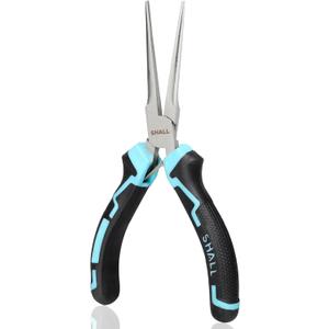 SHALL 6" Mini Needle Nose Pliers, Long Nose Pliers w/Comfort Grip Handles & Non-Serrated Drop Forged Steel Jaws, Small Needle Nose Pliers for Jewelry Making, Wire Wrapping, Crafts, Electronic Repair