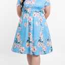 Xpenyo Maternity Maxi Dress Women Casual Wrap Long Baby Shower Pregnancy Dresses (Flower Light, XL, Blue)