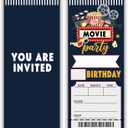Movie Tickets Birthday Party Invitations, 20 Pcs Movie Night Invitations with Envelopes, Double-Sided Design Fill In Invite for Boy Girl, Theme Birthday Party Decorations-C02