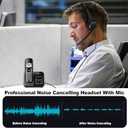 Phone Headsets for Office Phones, Mono RJ9 Headset Corded Telephone Headset w/Noise Canceling Mic for Phones Landline Office Compatible with Polycom, Plantronics, Nortel, Toshiba, Mitel, ShoreTel