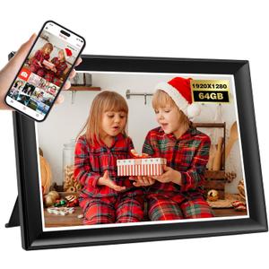 Frameo 10.51 Inch Smart WiFi Digital Photo Frame, 1920x1280 IPS LCD Touch Screen, Auto-Rotate Portrait and Landscape, Built-in 64GB Memory, Share Moments Instantly via Frameo App from Anywhere. Black.