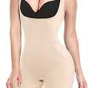 Wonderience Full Body Shaper for Woman Bodysuit Waist Trainer Cincher Corset Tummy Control Thigh Slimmer Shapewear, L