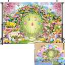 Easter Backdrop 8x6ft Spring Easter Party Photography Background Decoration Banner Baby Shower Photo Tapestry Booth Props