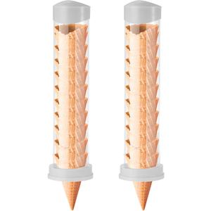 Tioncy 2 Pcs Ice Cream Cone Dispenser Waffle Cones Holder 16'' L x 3'' Dia with 2 Gaskets for Ice Cream Wall Mount