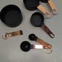 8-Piece Stackable Rose Gold Stainless Steel Handled Measuring Cups and Spoons for Measuring Dry and Liquid Ingredients (black)