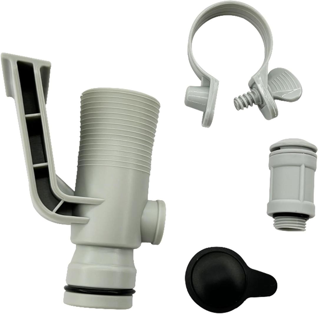 637R 12363 12368 Pool Pipe Holder Parts & Air Jet Valve & Air Jet Valve Cap Replacement for Above Ground Swimming Pool (Air Inlet Air Adapter