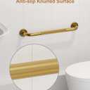 2 Pack 20 Inch Bronze Shower Grab Bar Gold, Munzong Antique Brass Bathroom Grab Bar w/Anti-Slip Knurled Grip, Safety Balance Bar Bath Hand Rail Support Handicap Injury Elderly Senior Assist Handle