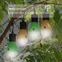 LED Camping Tent Lantern, Portable Outdoor Waterproof Emergency Light Bulb, Battery Powered with Clip Hook, Super Bright, for Hiking, PartyCamping, Fishing, Power Failure (4 Packs, Black )