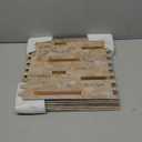 DICOFUN 10 Sheets Marble Look Peel and Stick Backsplash Wall Tile, PVC Kitchen Backsplash Peel and Stick in Light Brown, 9.4 sq.ft (Light Brown with Metal Gold)
