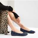 FRACORA Women's Ballet Flats Black PU Leather Dress Shoes Comfortable Round Toe Slip on Flats with Breathable Eyelets Women's 9.5